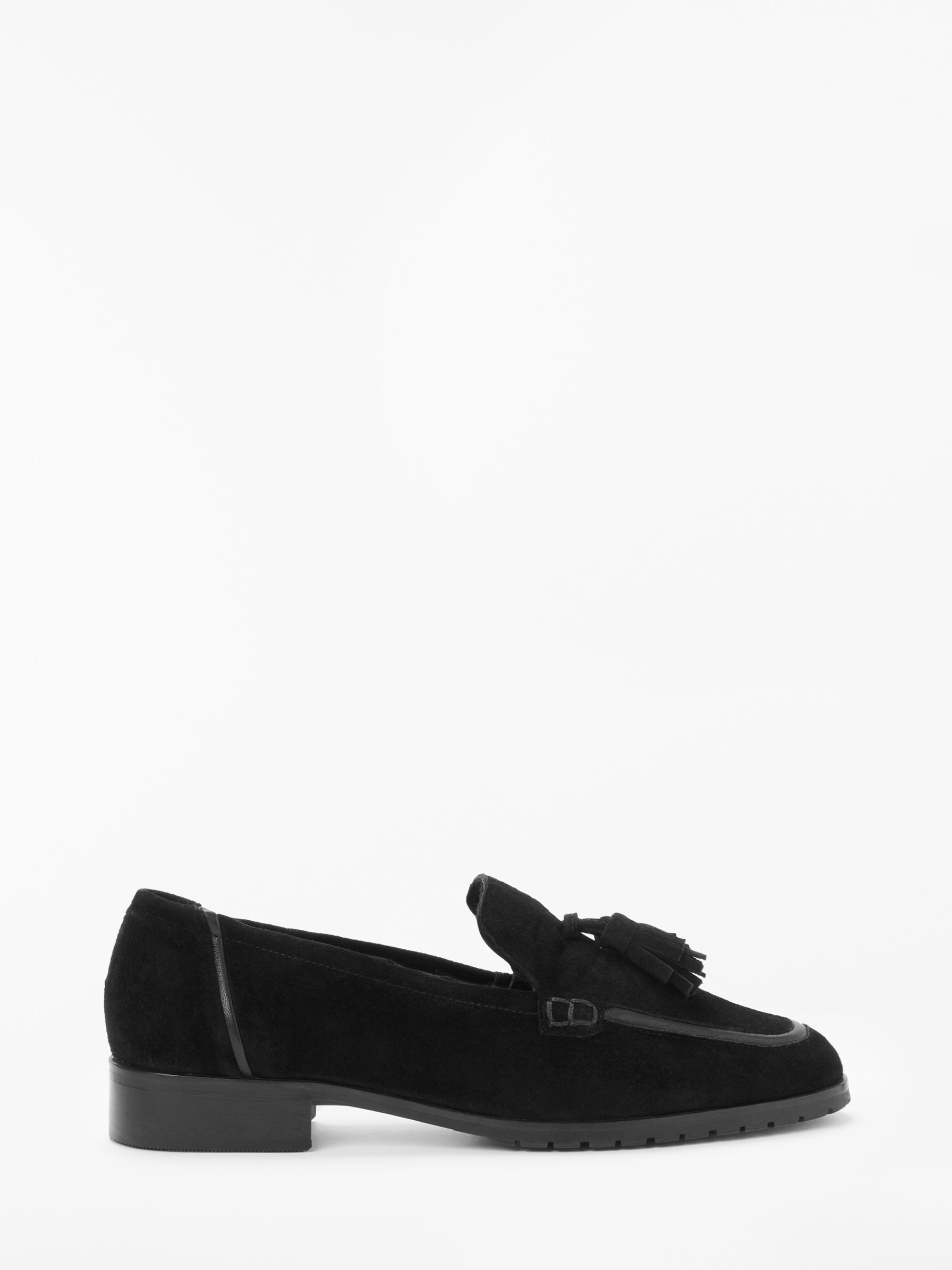 Boden Aria Shearling Lined Loafers, Black at John Lewis & Partners