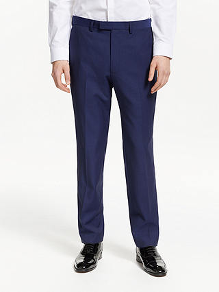 Kin Jacquard Weave Slim Fit Dress Suit Trousers, Blue