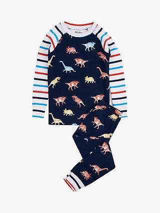 Hatley Boys' Glow In The Dark Dinosaur Print Pyjamas, Blue