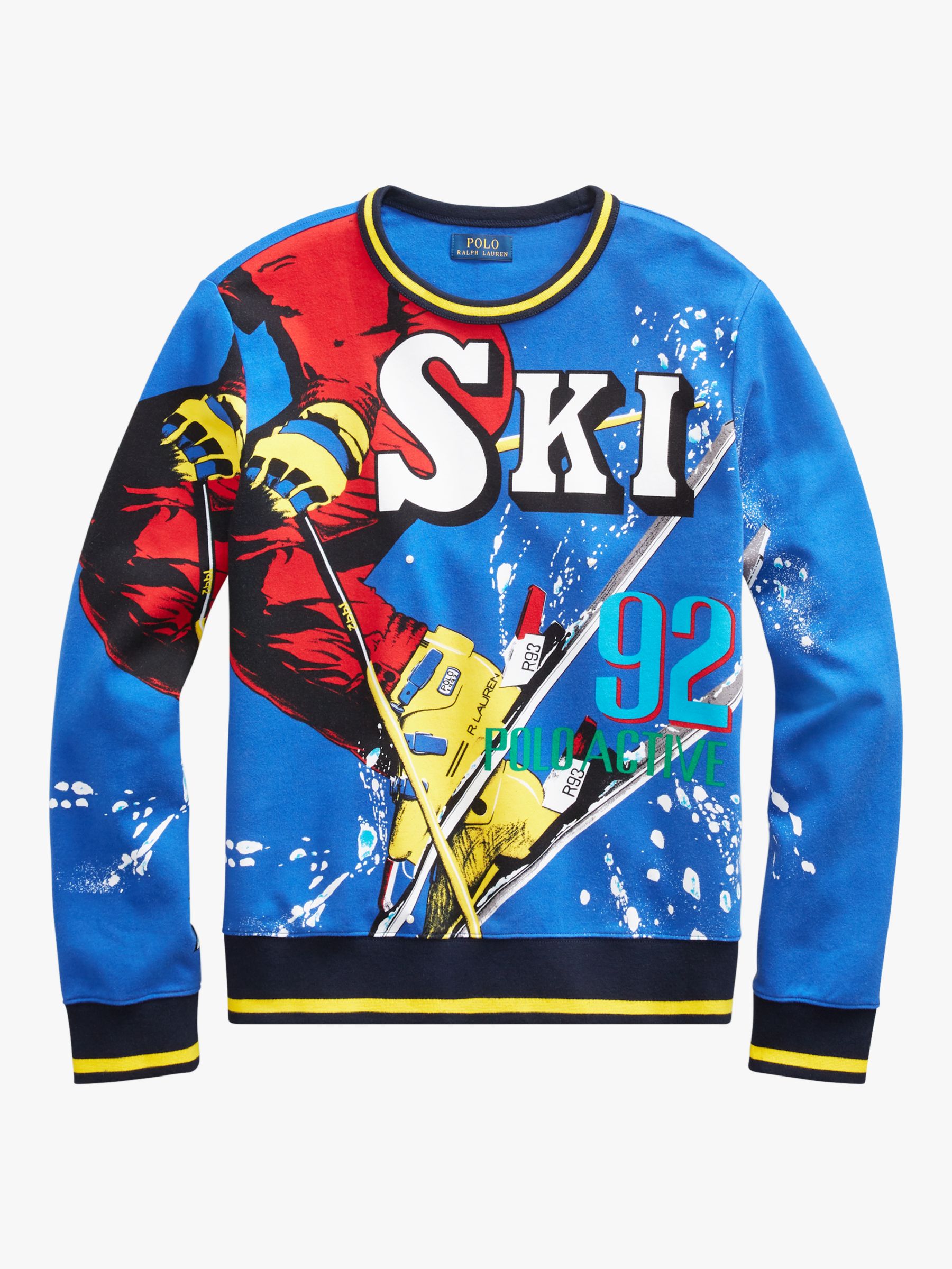 Polo Ralph Lauren Graphic Crew Neck Sweatshirt, Blue/Multi