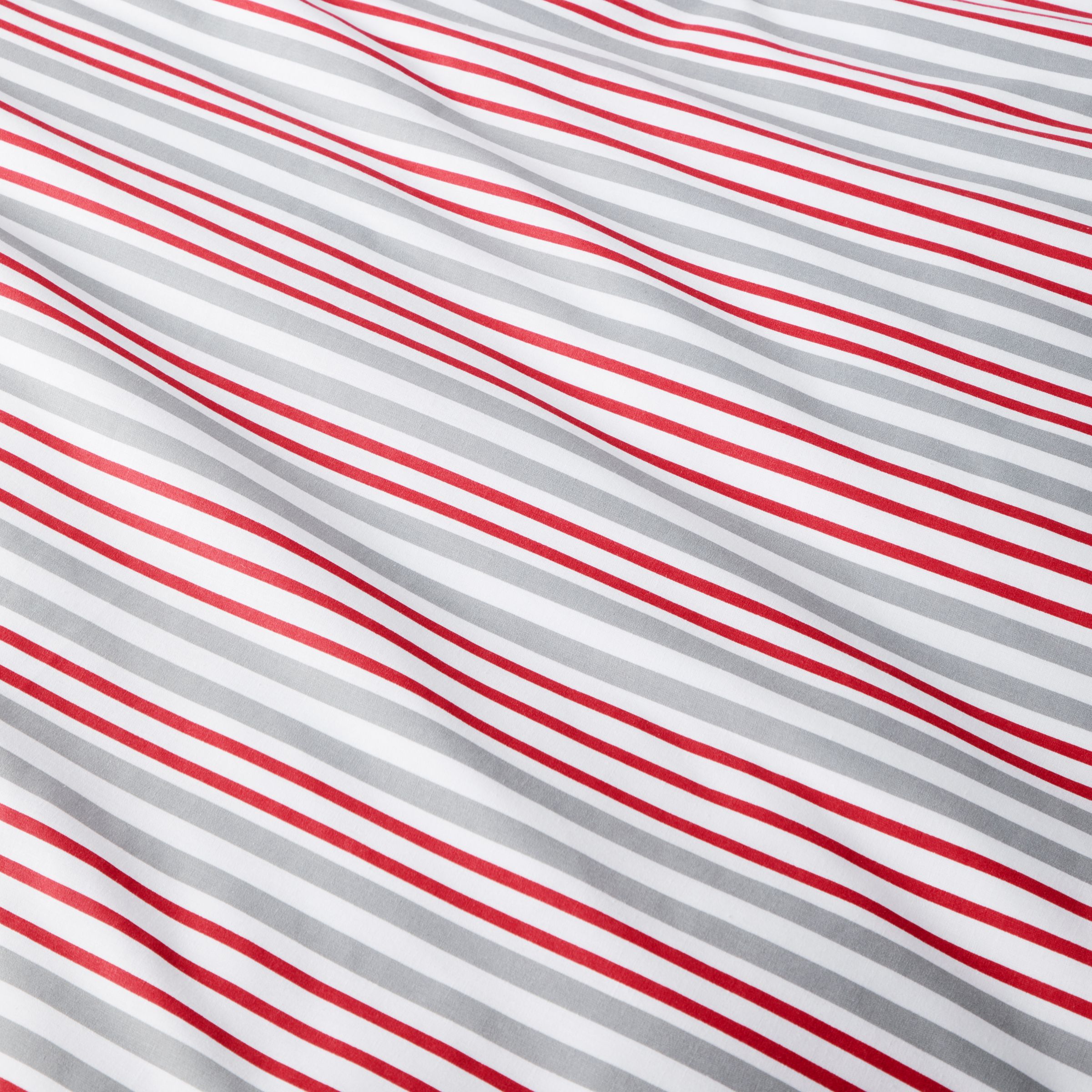 House By John Lewis Basic Stripe Duvet Cover Set Red Grey At