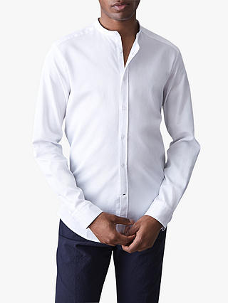 Reiss Caffrey Textured Grandad Collar Shirt, White