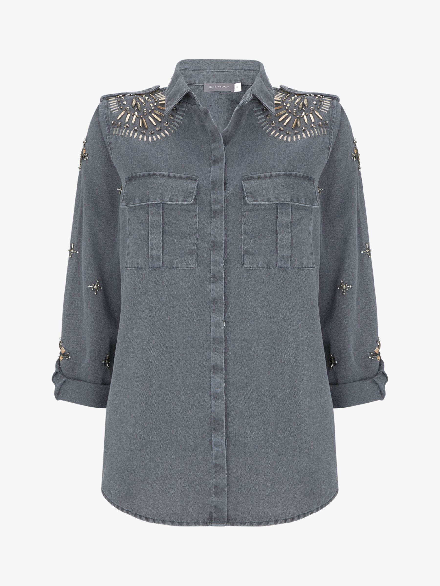 mint velvet charcoal embellished top