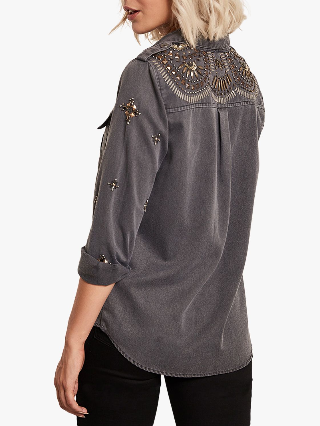 mint velvet charcoal embellished top