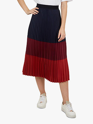Ted Baker Zahava Colour Block Midi Skirt, Navy/Red