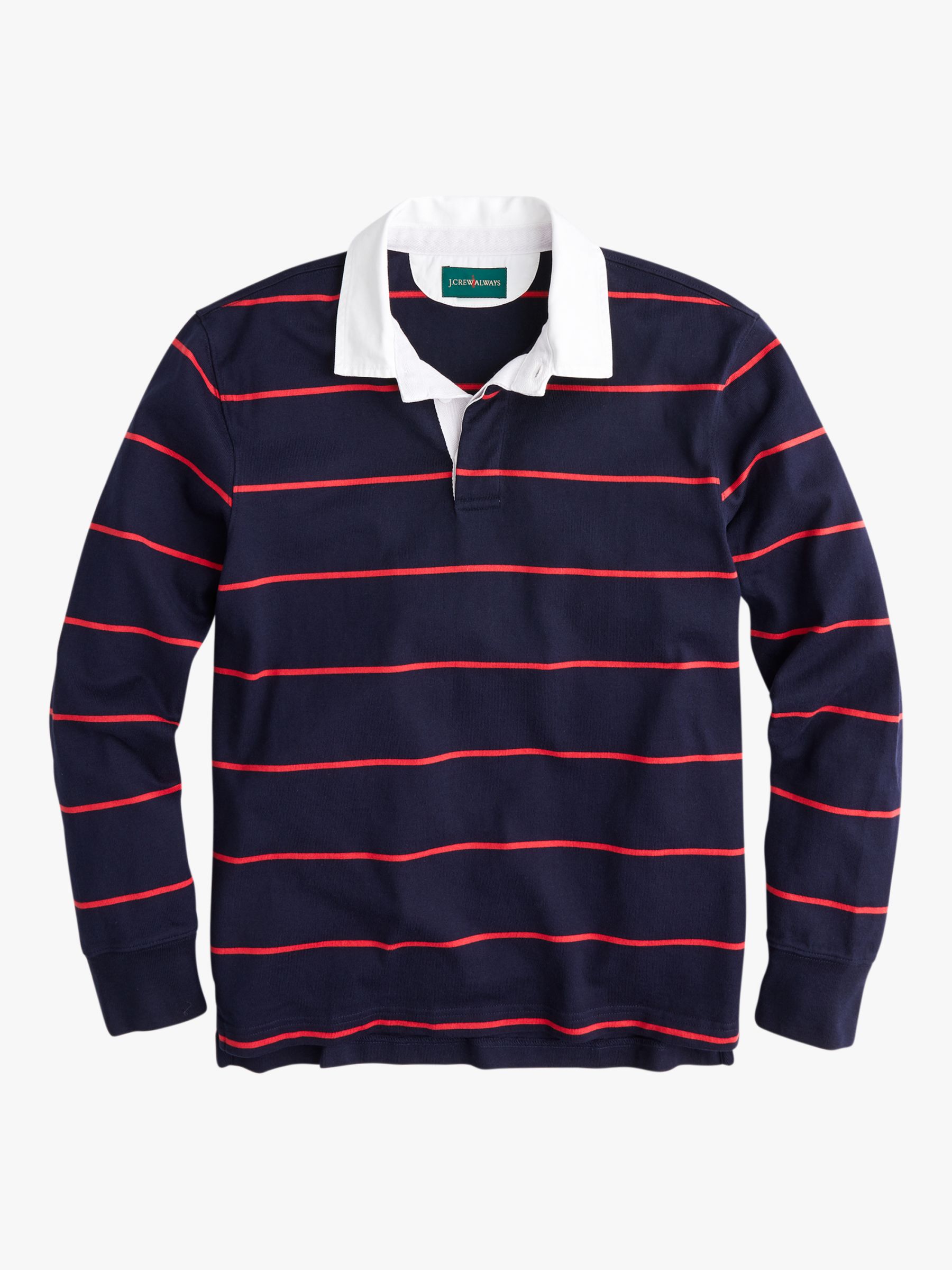 J.Crew 1984 Stripe Rugby Shirt, Dark Navy at John Lewis & Partners