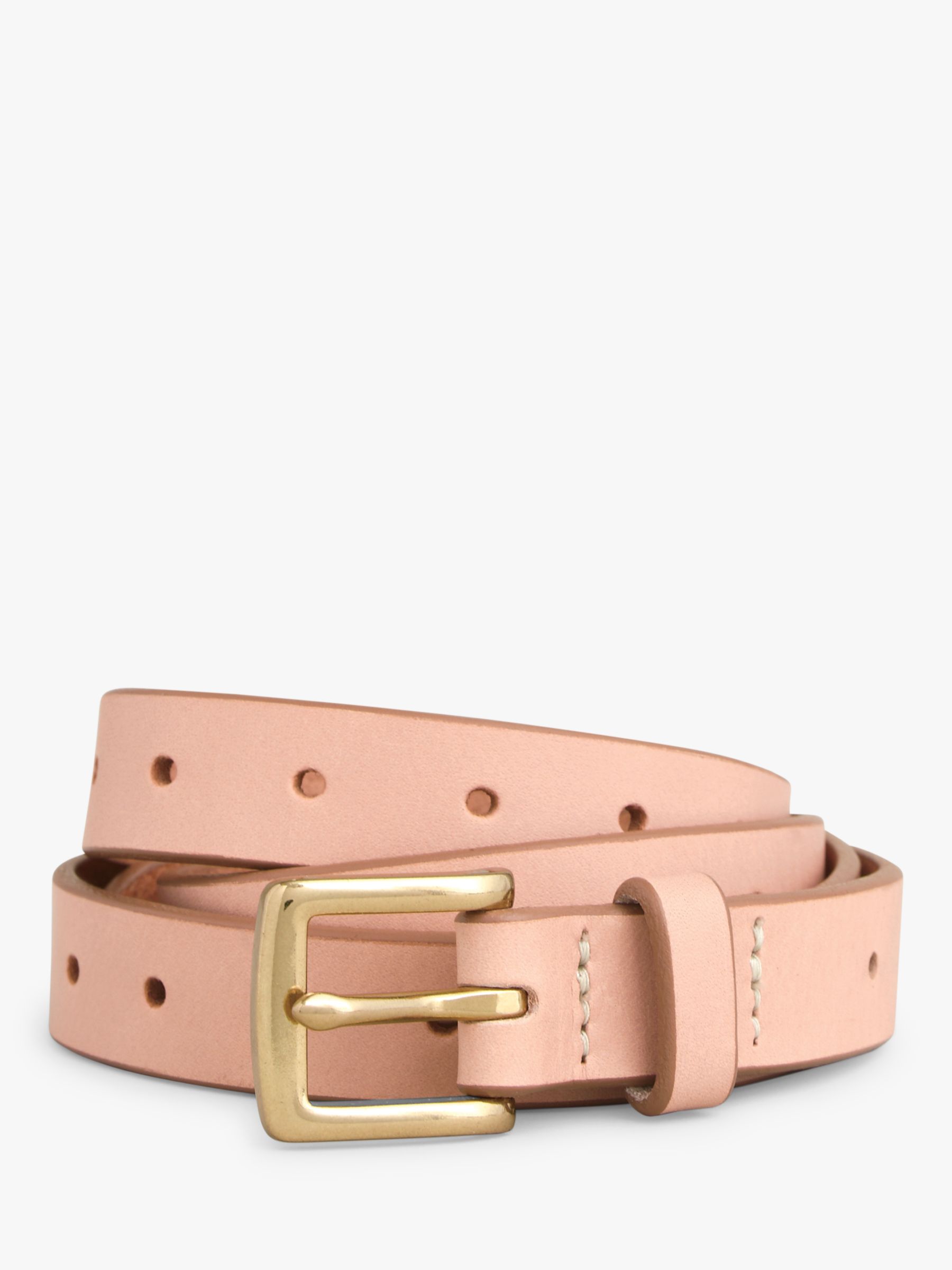 J.Crew Perforated Italian Leather Belt | Dark Mauve at John Lewis ...