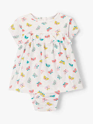 John Lewis & Partners Baby GOTS Organic Cotton Butterfly Print Top and Body Set, Multi