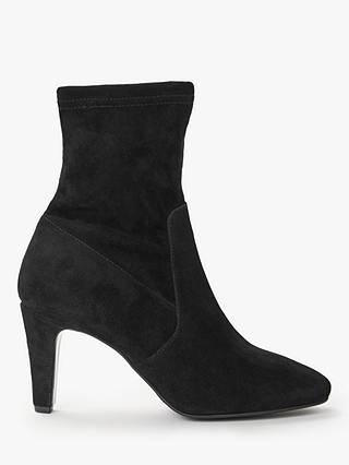 John Lewis & Partners Sasha Stretch Suede Ankle Boots, Black