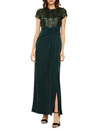 Phase Eight Sinitta Sequin Maxi Dress, Emerald Green