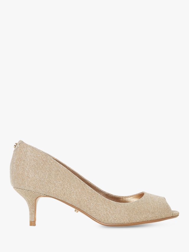 Gold peep toe sale kitten heels