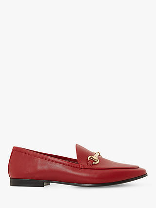 Dune Guiltt Slip On Loafers, Red Leather