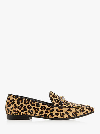 Dune Guiltty Slip On Loafers, Leopard Leather