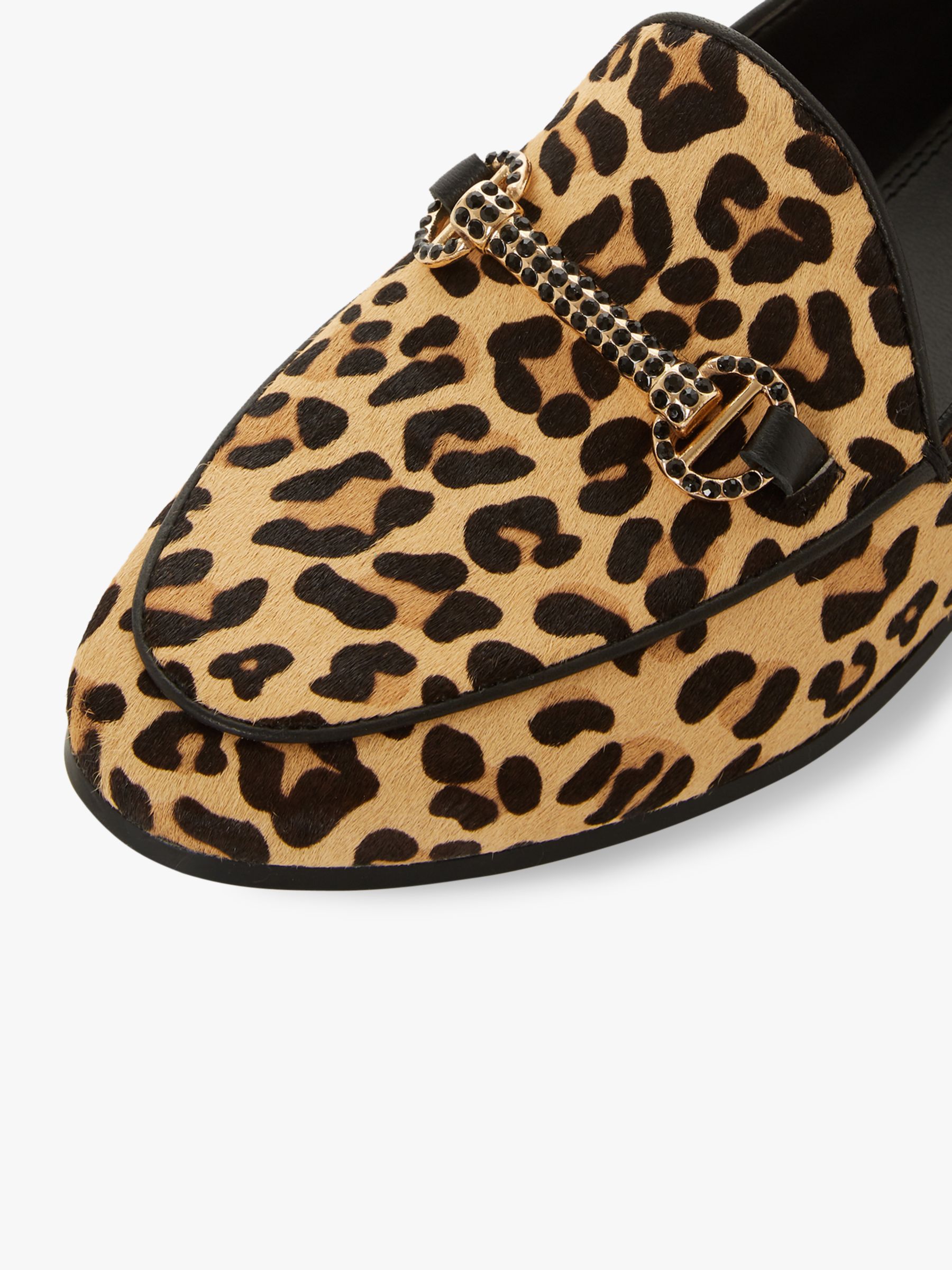Dune Guiltty Slip On Loafers, Leopard Leather