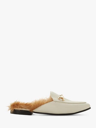 Dune Geness Faux Fur Backless Loafers