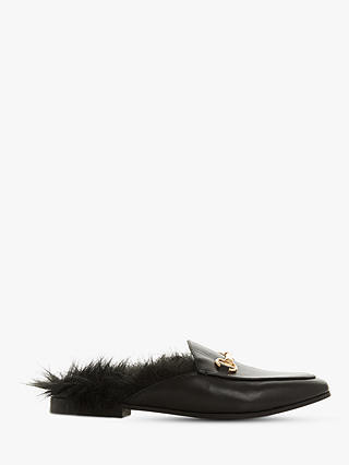 Dune Geness Faux Fur Backless Loafers