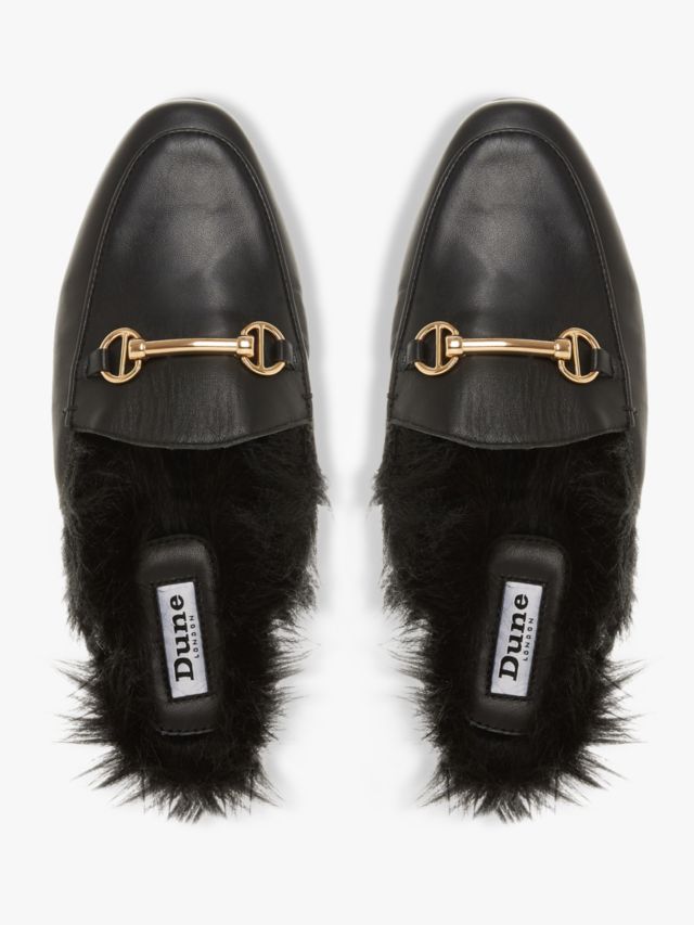 Fur backless store loafers womens