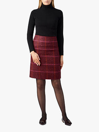 Pure Collection Dogtooth A-Line Skirt , Orange