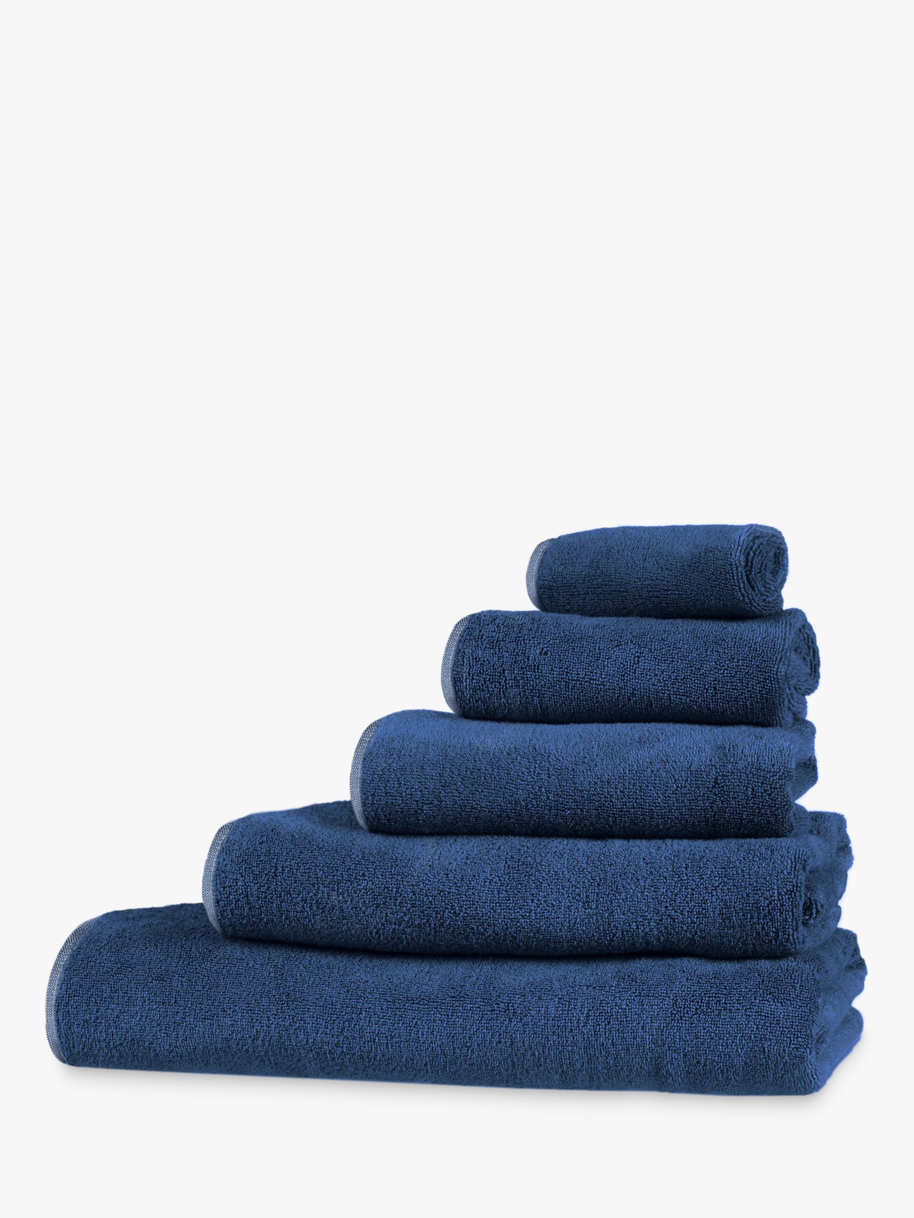 House by John Lewis Quick Dry Face Cloth (Set of 2), Navy
