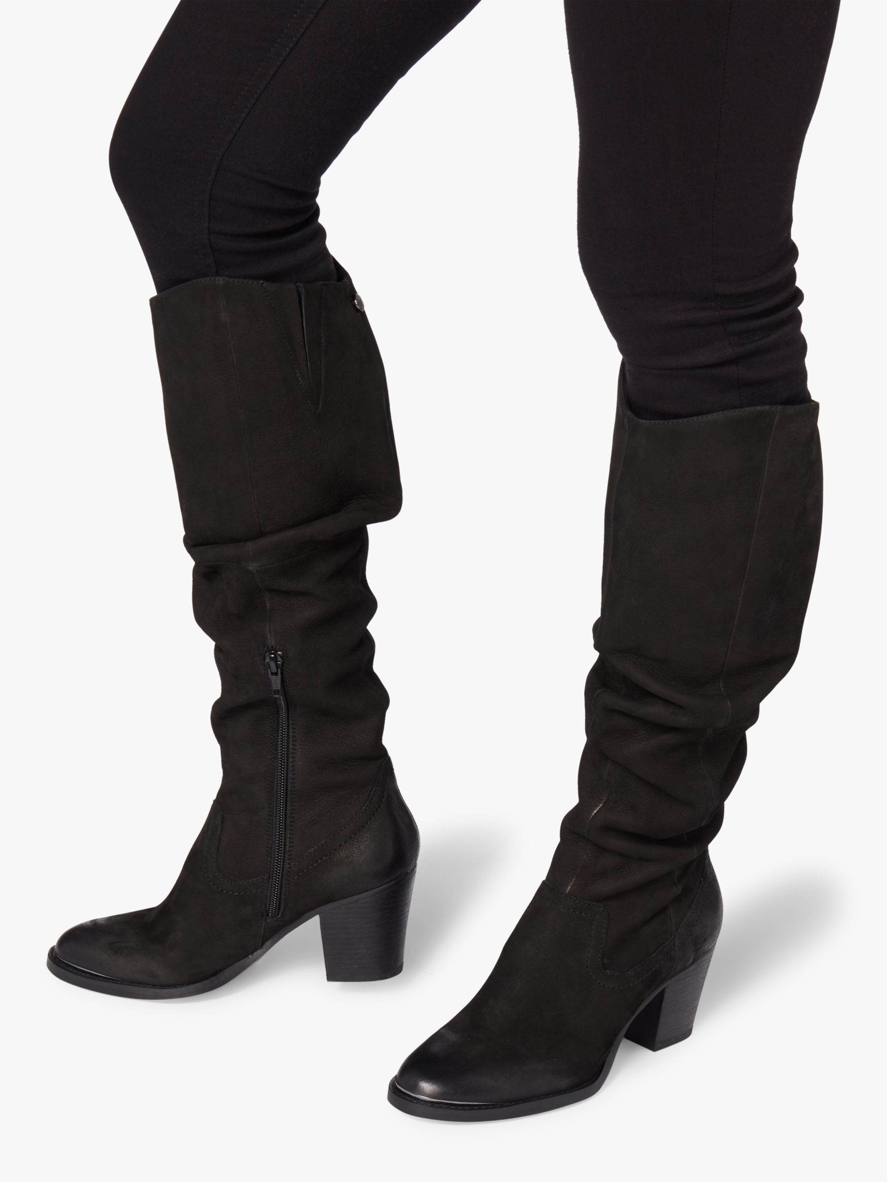 Steve Madden Rova Knee High Boots, Black Leather