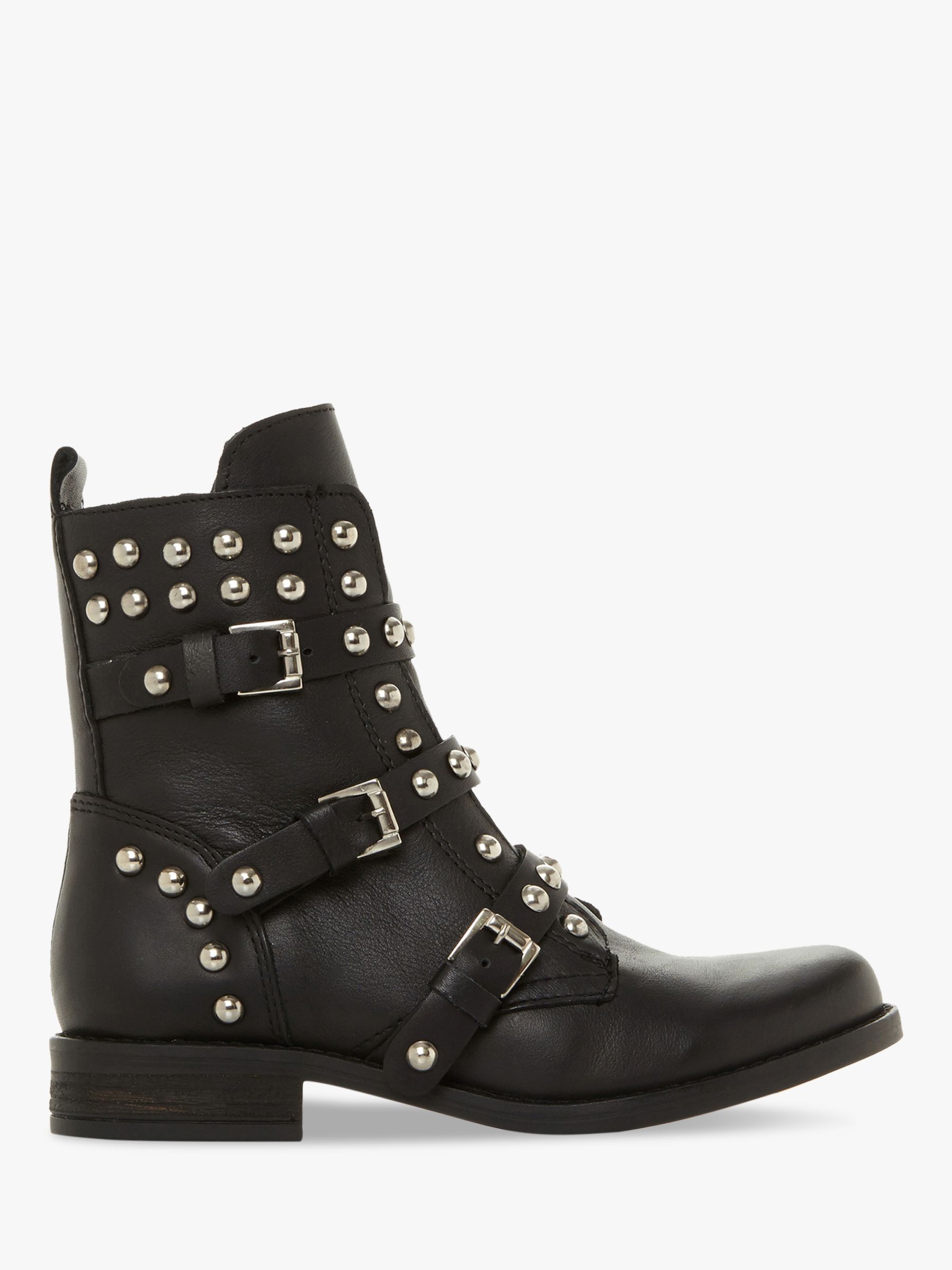 Steve Madden Spunky Ankle Boots, Black Leather at John Lewis & Partners