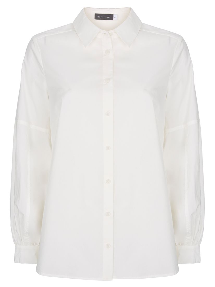 Mint Velvet Wrap Back Long Sleeve Shirt, Ivory