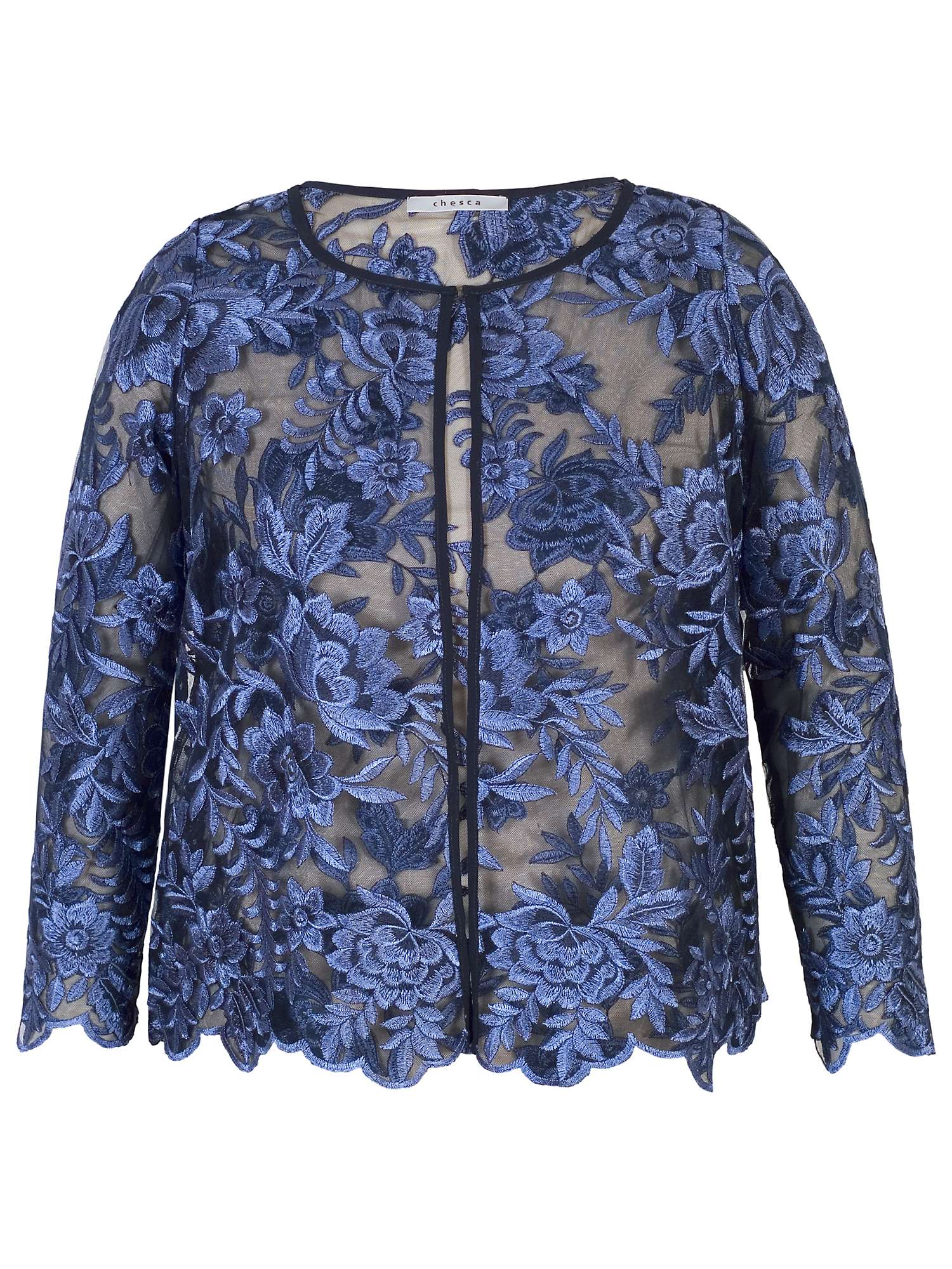 Buy Chesca Embroidered Mesh Jacket, Iris/Navy Online at johnlewis.com