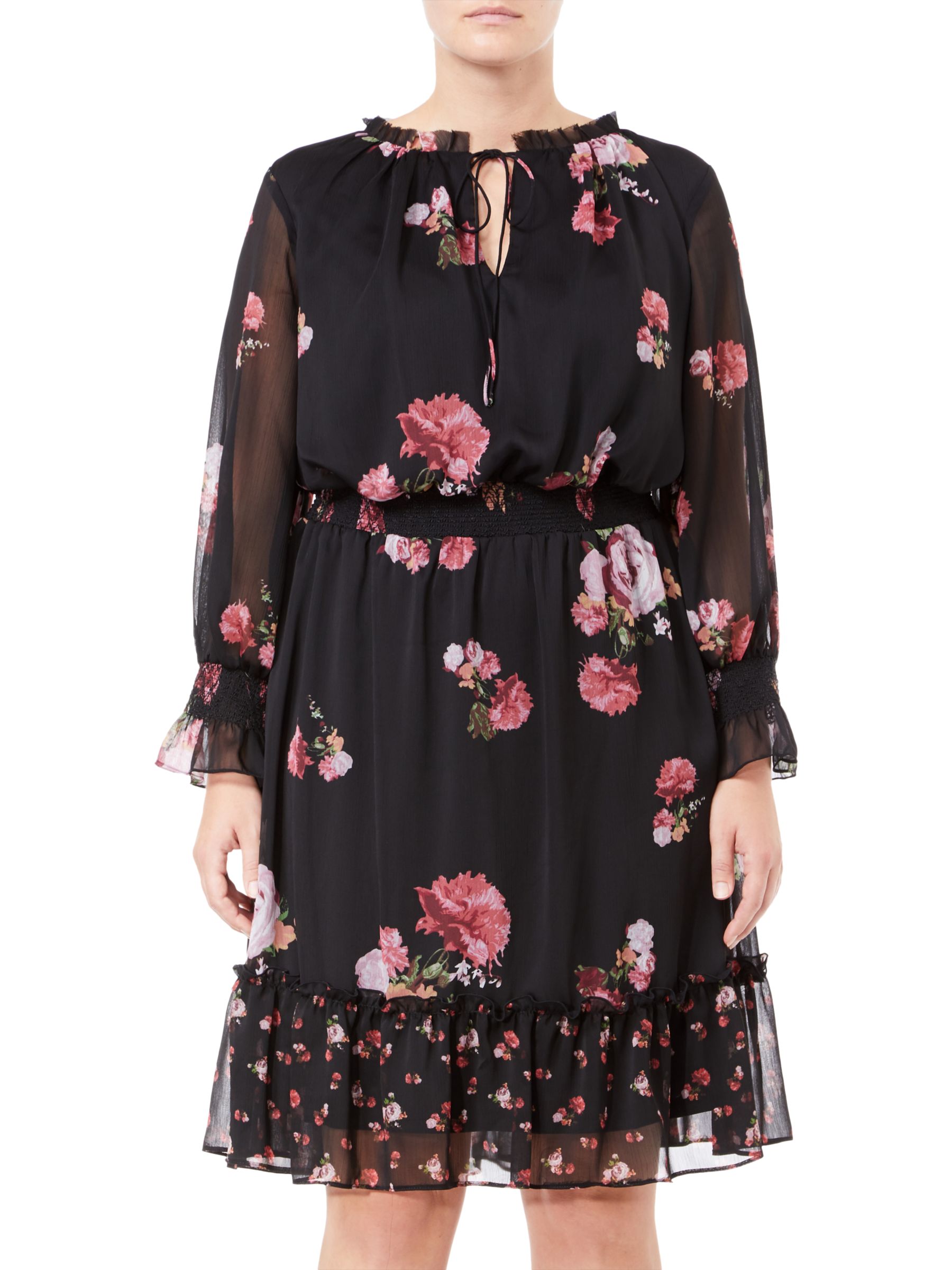 Adrianna Papell Plus Size Loving Floral Dress, Black