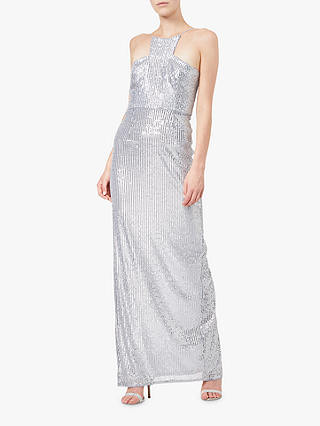 Adrianna Papell Sequin Long Dress, Silver