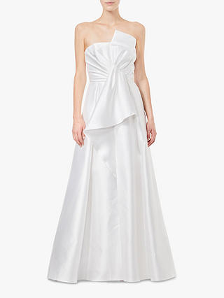 Adrianna Papell Mikado Strapless Long Dress, Ivory