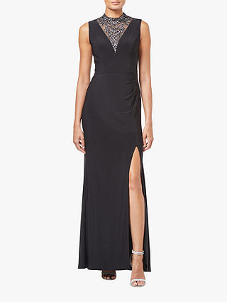 Adrianna Papell Tulle Embellished Jersey Dress, Black