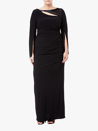 Adrianna Papell Plus Size Embellished Jersey Maxi Dress, Black