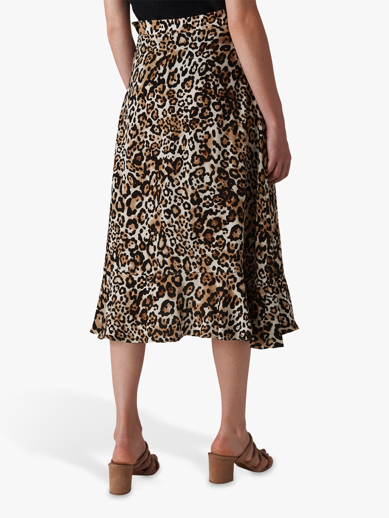 Whistles Animal Print Wrap Skirt, Multi at John Lewis & Partners
