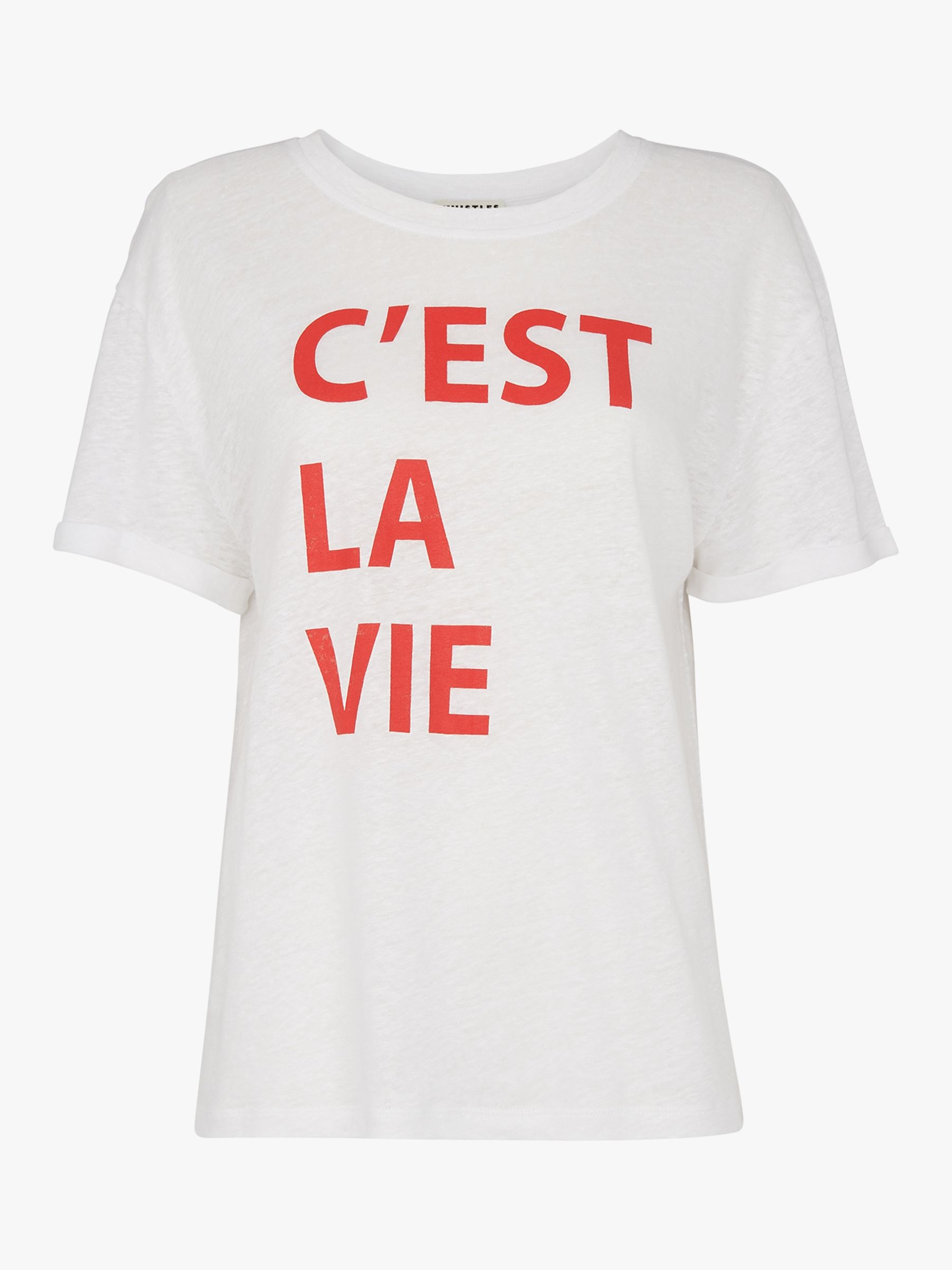 Whistles 'C'est La Vie' Typography Lounge T-Shirt, White