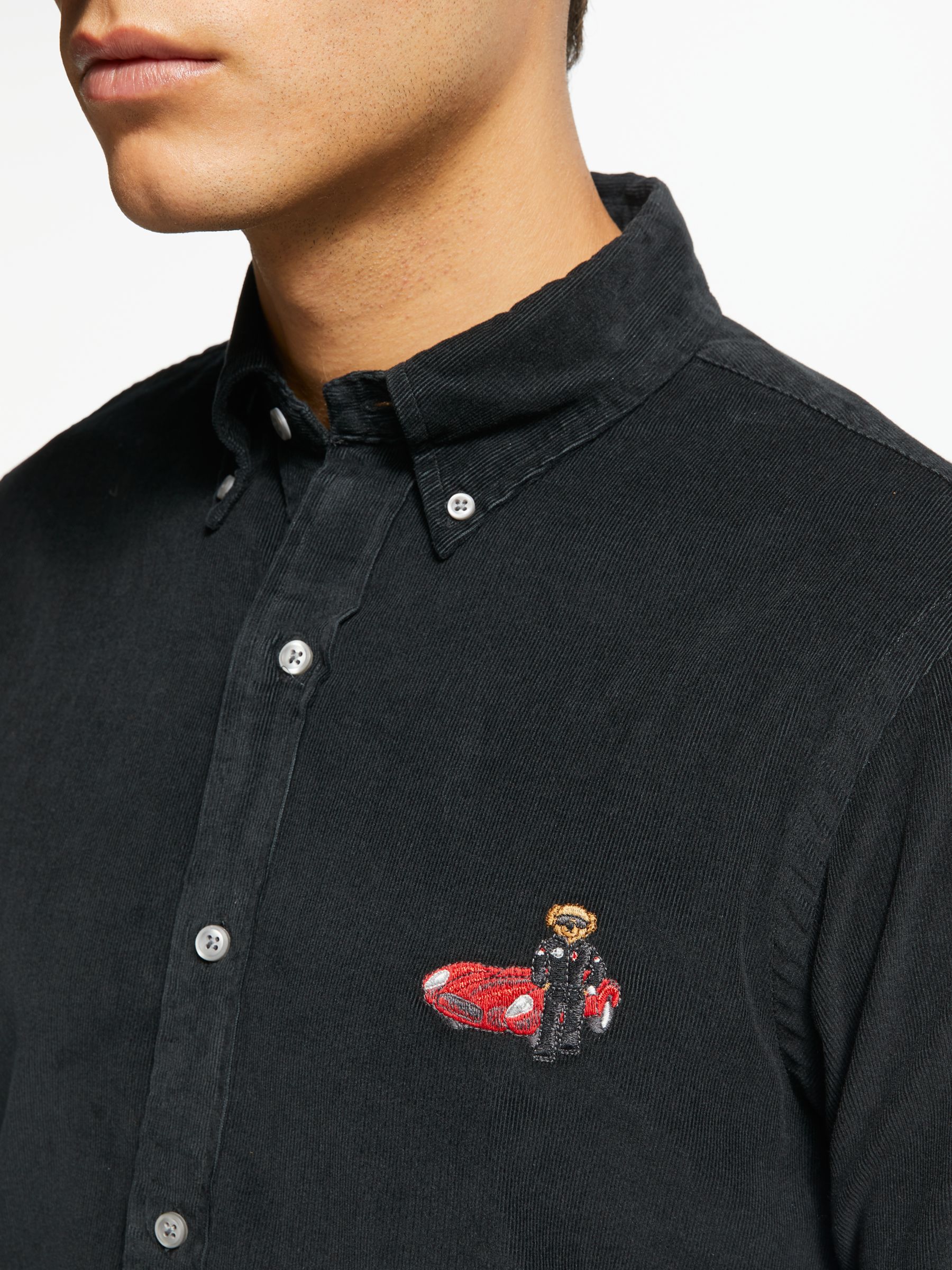 black polo bear shirt