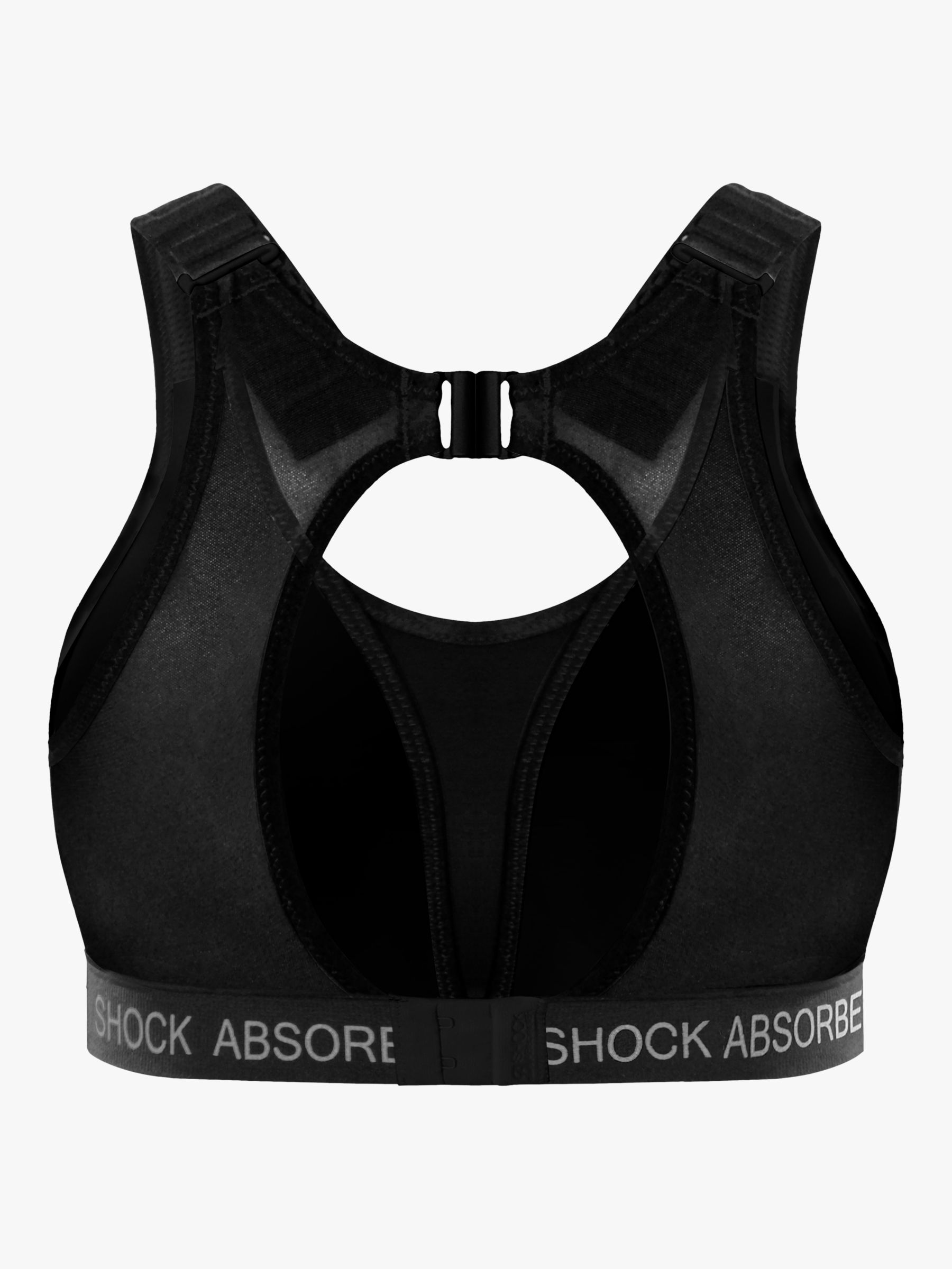 Shock Absorber Run Padded Sports Bra, Black/Silver, 36DD