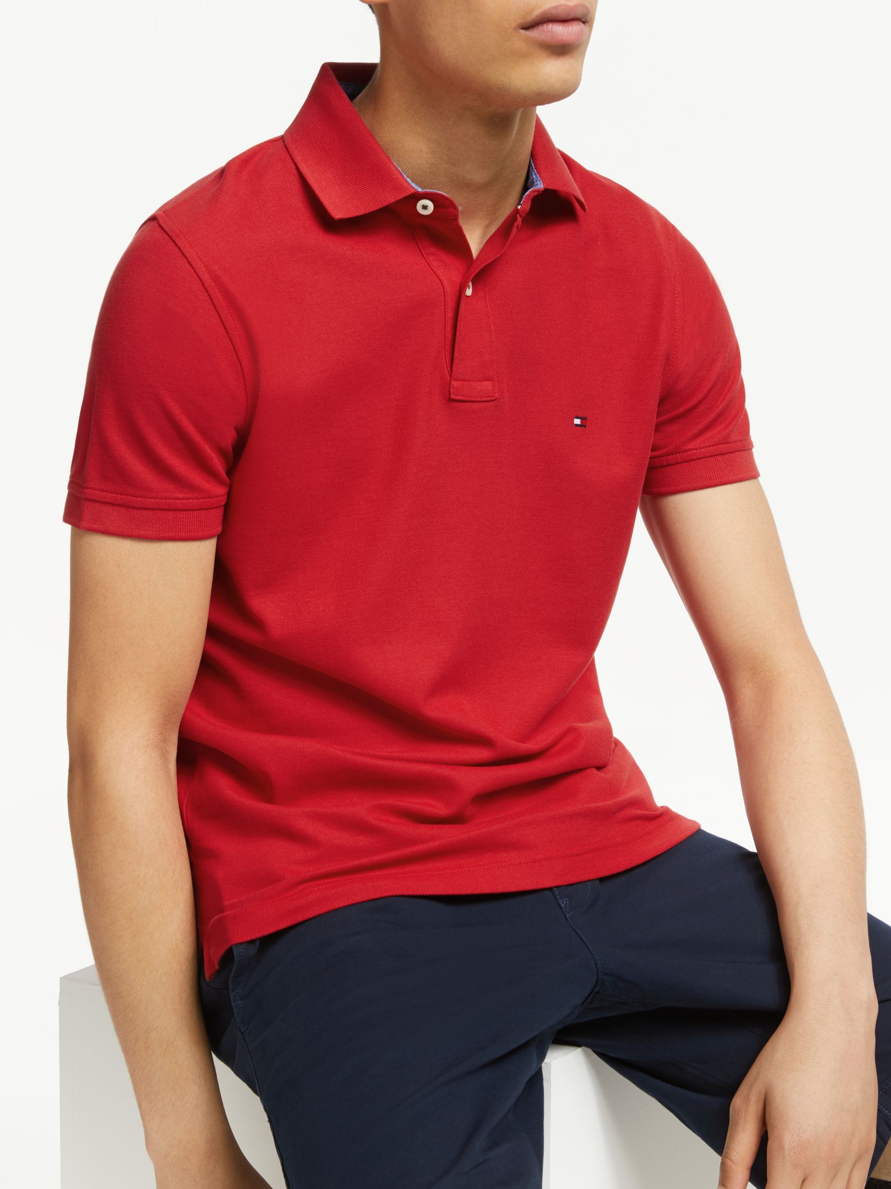 tommy hilfiger polo shirt red