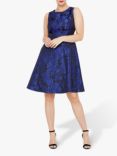 Studio 8 Loren Floral Jacquard Print Dress, Black/Metallic Blue