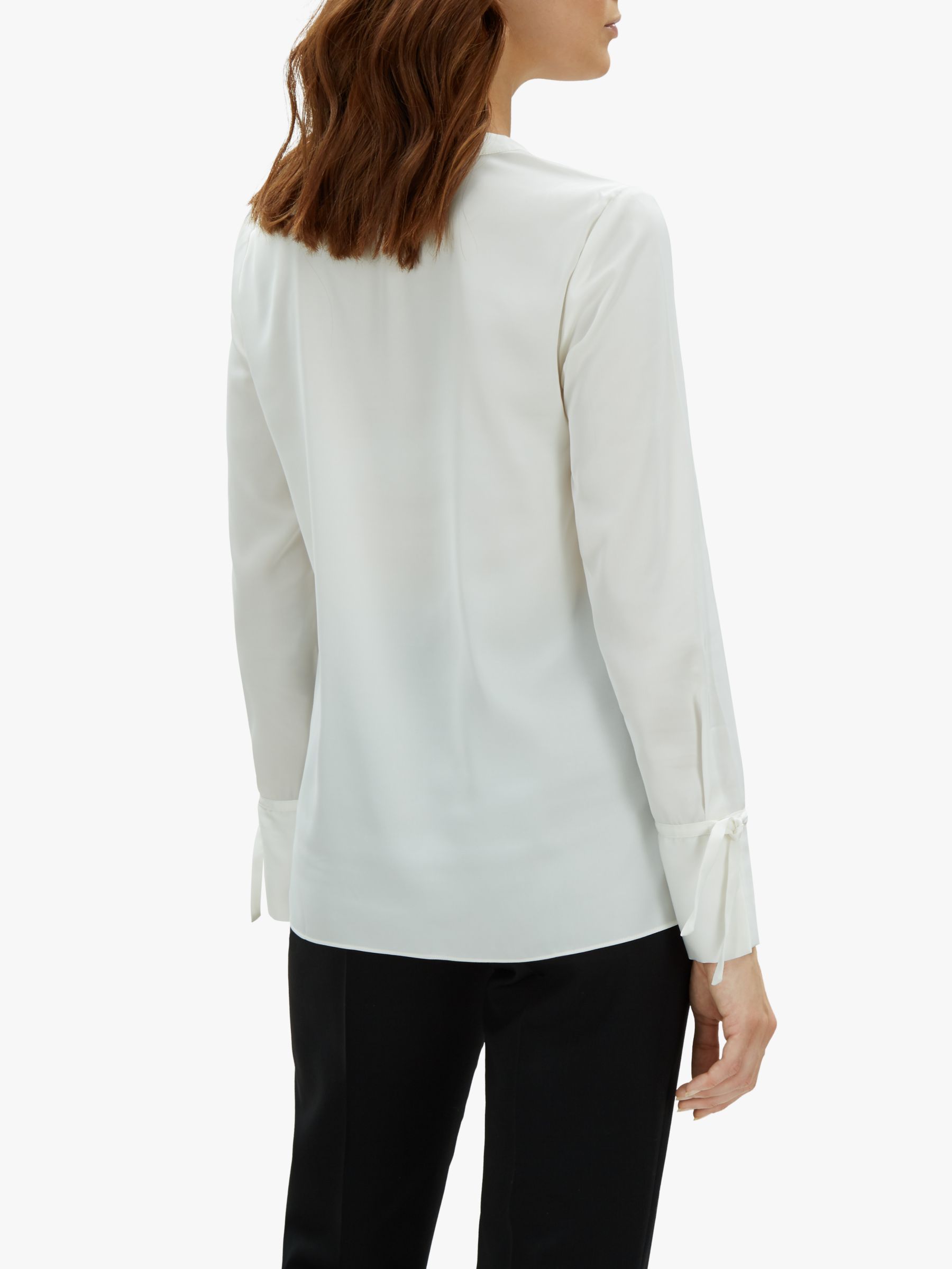 Jaeger Tie Cuff Tunic Top, Ivory