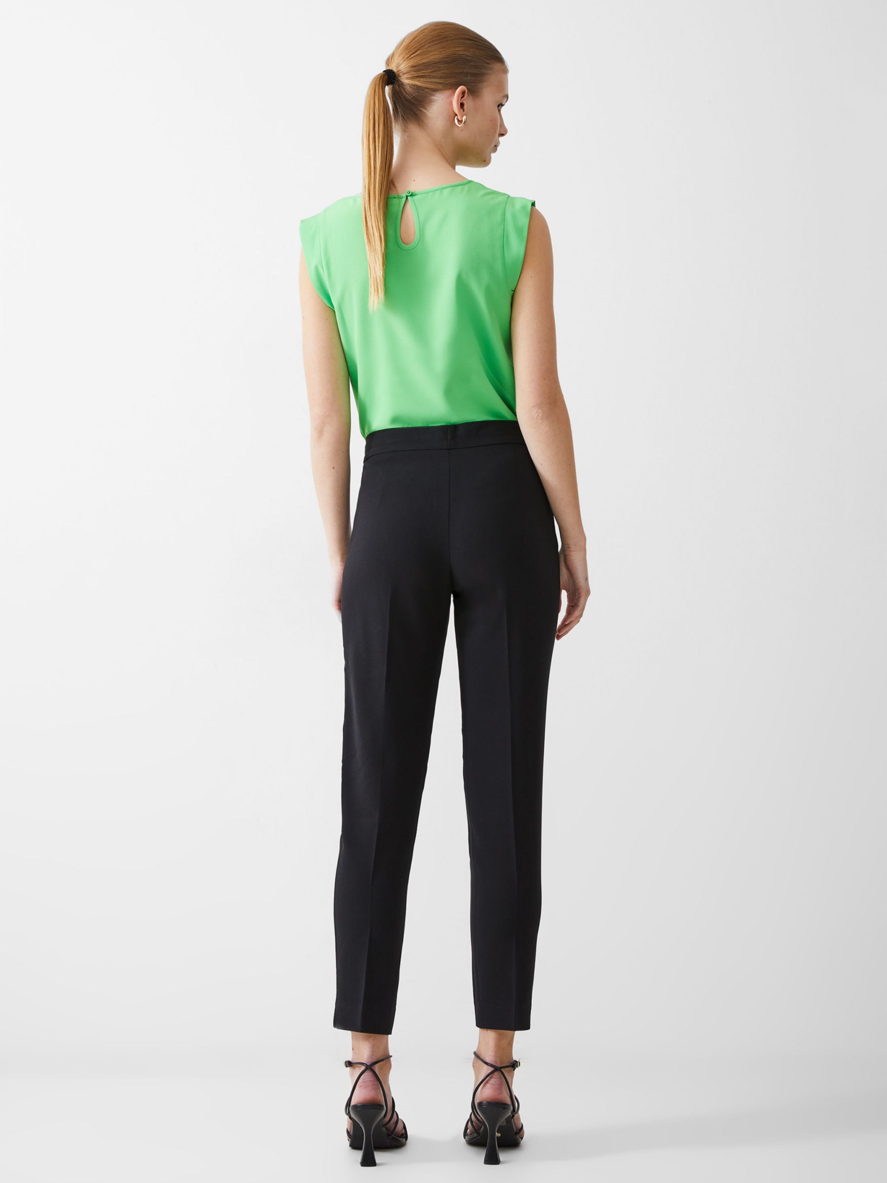 French Connection Whisper Ruth Tapered Trousers, Black at John Lewis