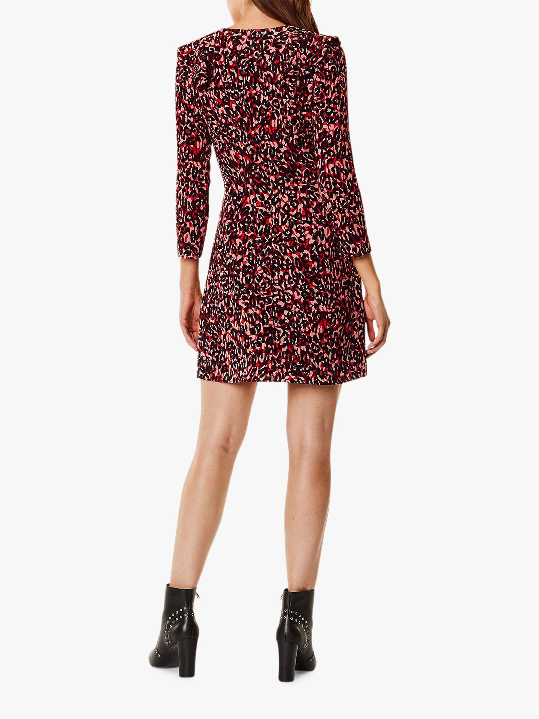 Karen Millen Leopard Print Mini Dress, Multi at John Lewis & Partners