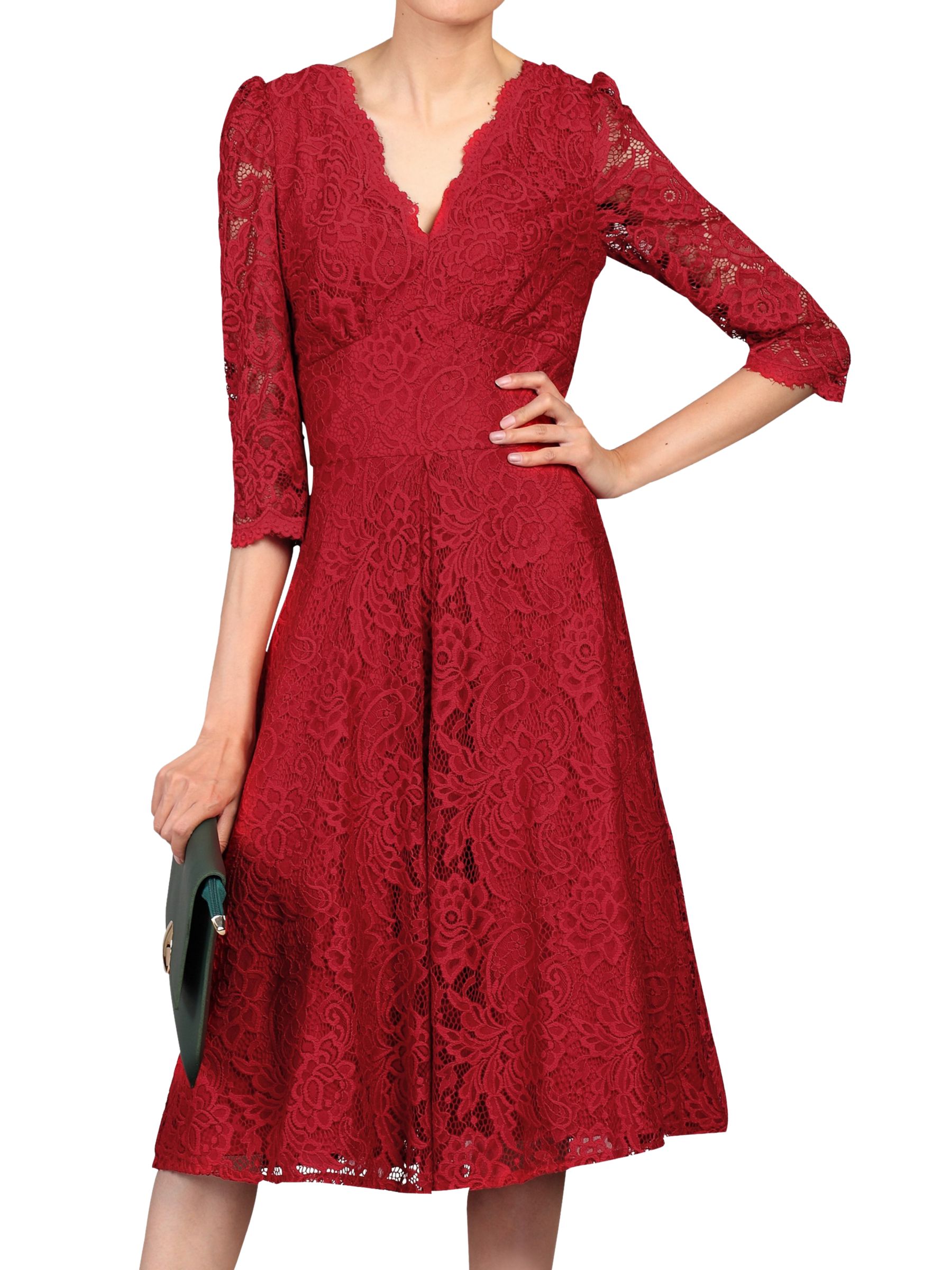 jolie moi red lace dress