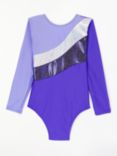 Tappers and Pointers Sparkle Stripe Gymnastics Leotard, Purple