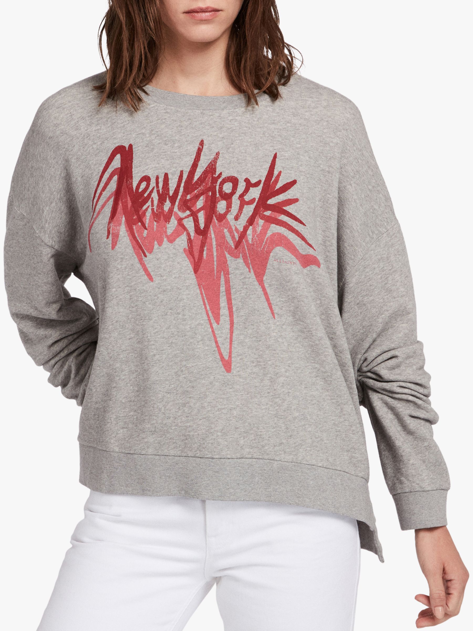 AllSaints New York City Sweatshirt, Grey Marl