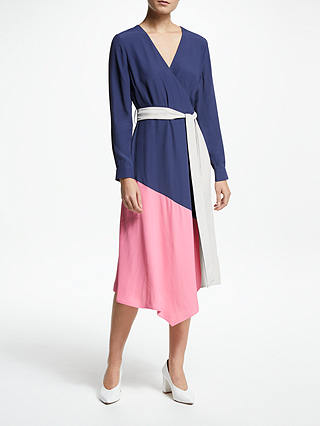 John Lewis & Partners Half Sleeve Colour Block Dress, Multi