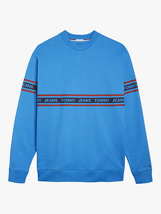 Tommy Jeans Tape Logo Sweatshirt, Brilliant Blue