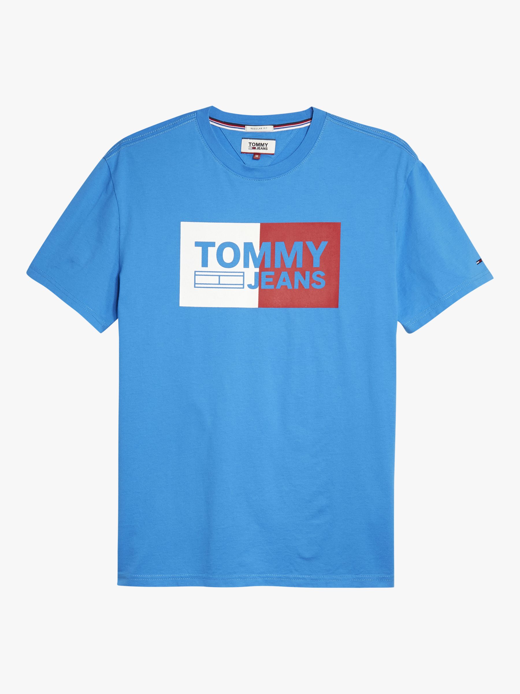 Tommy Jeans Split Box Short Sleeve Logo T-Shirt | Brilliant Blue at ...