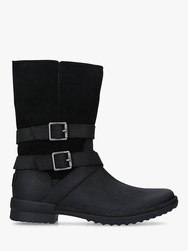 UGG Lorna Buckle Suede Ankle Boots | Black at John Lewis & Partners