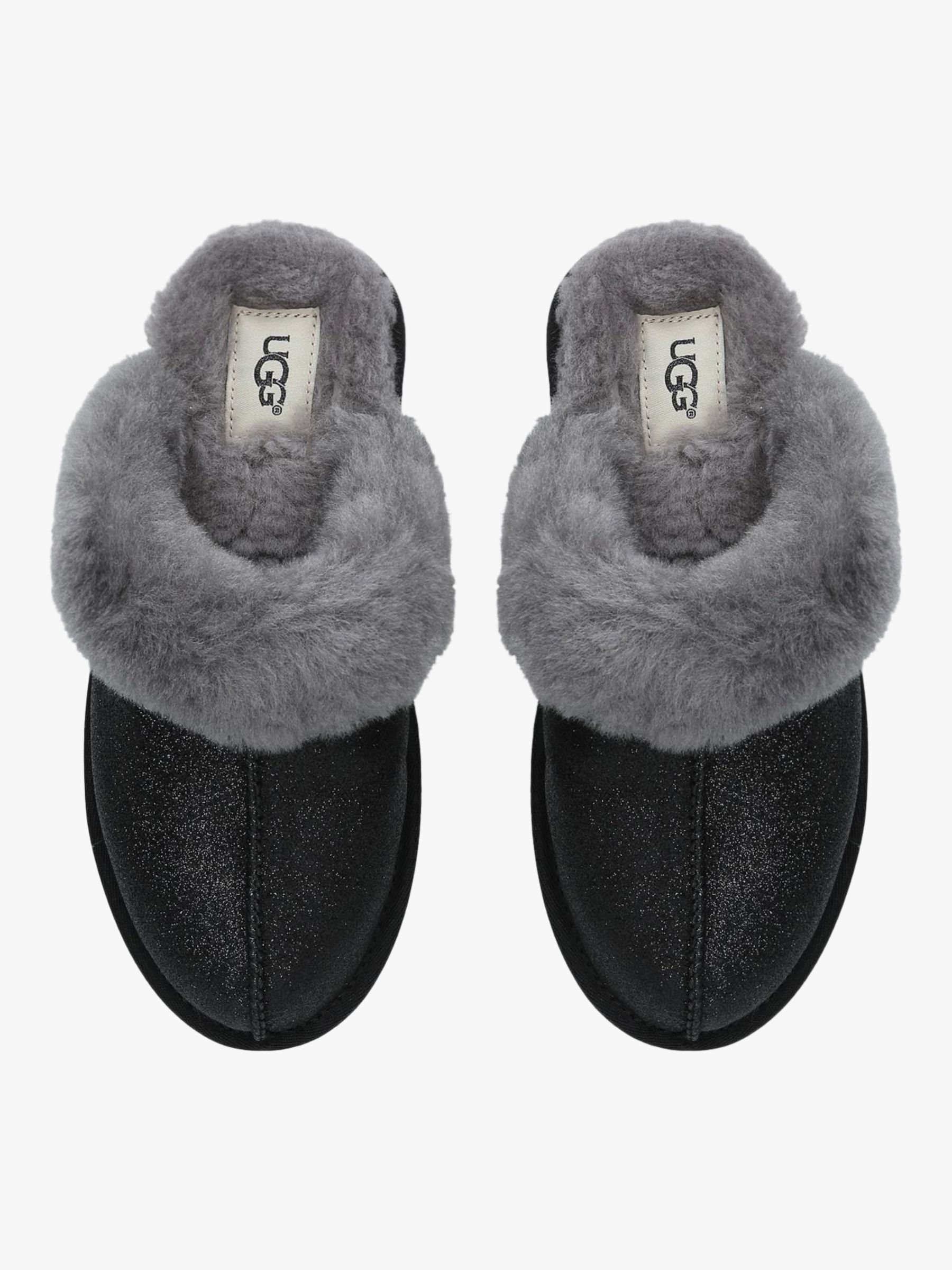 black glitter ugg slippers