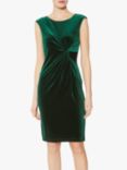 Gina Bacconi Megara Velvet Knot Dress, Dark Green
